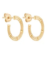 Kolczyki - Złote zdobione kolczyki - miniaturka - grafika 1