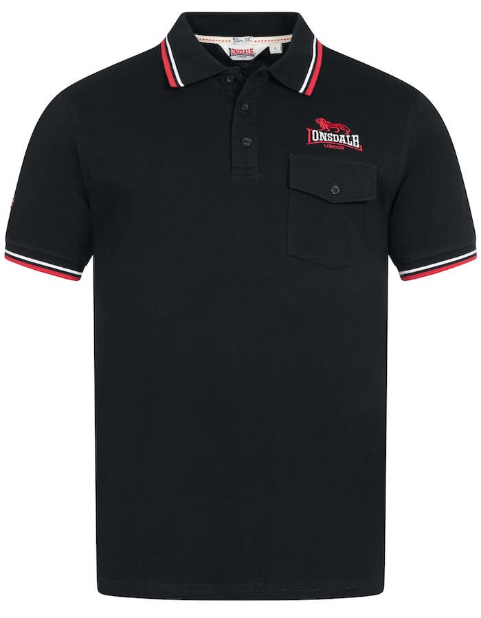 Polo LONSDALE LYNTON czarne-L