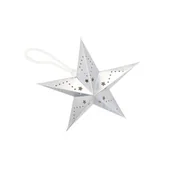 Oświetlenie świąteczne - Gwiazda papierowa do zawieszenia 5 LED stałe ciepłe białe światło 25 cm - miniaturka - grafika 1