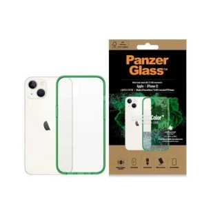 Etui PanzerGlass ClearCase antybakteryjne z certyfikatem Military Grade na iPhone 13 / 14 / 15 - przezroczysto-zielone - Etui i futerały do telefonów - miniaturka - grafika 1