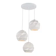 Lampy sufitowe - Italux Geometryczna LAMPA wisząca PALERMO PND-2424-3S-WH metalowa OPRAWA kaskada zwis biały PND-2424-3S-WH - miniaturka - grafika 1