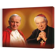 Ikony i obrazy sakralne - Obraz religijny na płótnie Kardynał Stefan Wyszyński i Święty Jan Paweł II - miniaturka - grafika 1