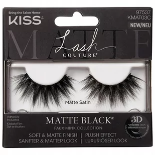 Kiss sztuczne rzęsy Faux Mink Matte Black Satin 3D - Sztuczne rzęsy i akcesoria - miniaturka - grafika 1