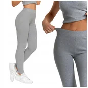 Legginsy - Prążkowane LEGGINSY DAMSKIE Bawełniane Długie Getry Kryjące Modne MORAJ XL - miniaturka - grafika 1