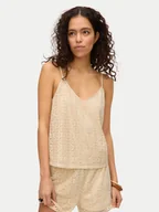 Koszulki i topy damskie - Vero Moda Top Maya 10325031 Beżowy Regular Fit - miniaturka - grafika 1