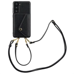 Etui na telefon Selencia Sera ze sznurkiem i kopertą na karty do Samsung Galaxy S21 FE - czarny - Etui i futerały do telefonów Etui na telefon Selencia Sera ze sznurkiem i kopertą na karty do Samsung Galaxy S21 FE - czarny - Etui i futerały do telefonów - miniaturka - grafika 1