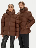Kurtki damskie - Rains Kurtka zimowa Unisex 15120 Brązowy Regular Fit - miniaturka - grafika 1