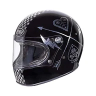 Kaski motocyklowe - PREMIER HELM TROPHY NX SILVER CHROMED, CZARNY Węgiel/biały, XL - miniaturka - grafika 1