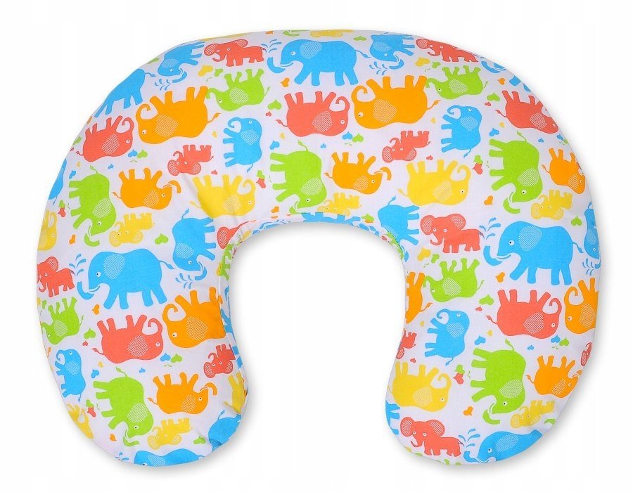 Poduszka rogal do karmienia fasolka rozbieralna- Kolorowe słonie
