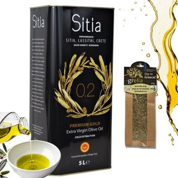 Oliwa z oliwek extra virgin Sitia Premium 0,2% 5L Zioła 01/2028