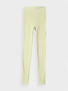 Damskie legginsy basic 4F 4FRAW24TTIGF251 - zielone - Spodnie sportowe damskie - miniaturka - grafika 1