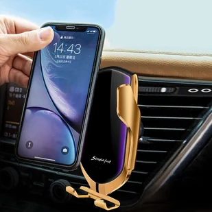 Uchwyt samochodowy automatyczny Alogy R2 ładowarka indukcyjna Qi do auta do kratki 10W Złoty - Uchwyty samochodowe do telefonów - miniaturka - grafika 5
