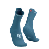 Skarpetki sportowe męskie - COMPRESSPORT Skarpetki do biegania wysokie ProRacing Socks V4 niagara blue/white - miniaturka - grafika 1