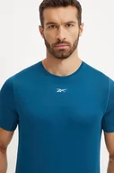 Koszulki męskie - Reebok t-shirt do biegania Speedwick kolor turkusowy gładki 100205999 - miniaturka - grafika 1
