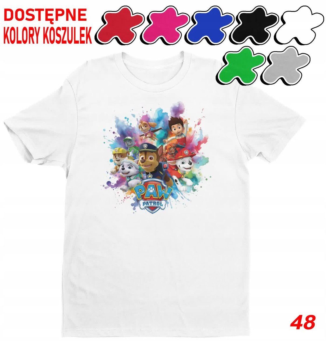 Dziecięca Koszulka Z Nadrukiem Psi Patrol Duży Wybór -L 146-152