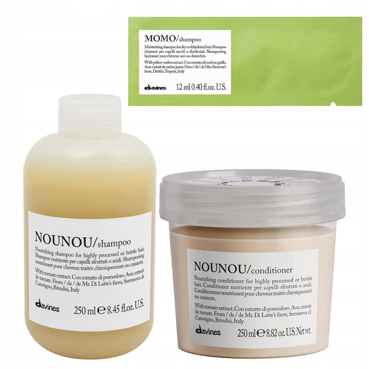 Davines Nounou regenerujący szampon i odżywka do włosów zniszczonych