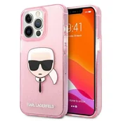 Etui i futerały do telefonów - Karl Lagerfeld KLHCP13XKHTUGLP iPhone 13 Pro Max 6,7" różowy/pink hardcase Glitter Karl s Head KF000746 - miniaturka - grafika 1