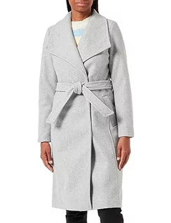 Płaszcze damskie - Bestseller A/S Damski płaszcz VMPAULA FIE Long Coat NOOS, Light Grey Melange, XL, Light Grey Melange, XL - grafika 1