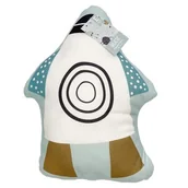 Kołdry i poduszki dla dzieci - Poduszka przytulanka Galactic zielona rakieta kosmiczna - miniaturka - grafika 1