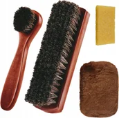 Środki do obuwia i ubrań - SZCZOTKA DO POLEROWANIA CZYSZCZENIA BUTÓW Z WŁOSIA KOŃSKIEGO ZESTAW 4 el - miniaturka - grafika 1