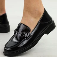 Mokasyny damskie - Czarne lakierowane skórzane mokasyny damskie Vinceza 18107 - miniaturka - grafika 1