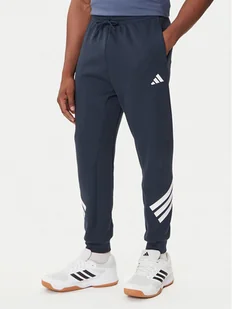 adidas Spodnie dresowe Future Icons 3-Stripes JW7088 Granatowy Regular Fit - Spodnie sportowe męskie - miniaturka - grafika 1