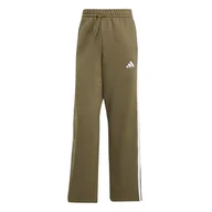 Spodnie rowerowe - adidas Kobiety ESSENTIALS 3-STRIPES OPEN HEM FLEECE PANTS, olive strata/white, XL - miniaturka - grafika 1