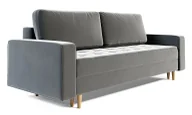 Sofy i kanapy - Szara welurowa sofa rozkładana z pojemnikiem A3-B09 - miniaturka - grafika 1