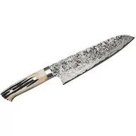 Noże kuchenne - Takeshi Saji WBB Ręcznie kuty nóż Santoku 18cm R-2 kod: HK-H-R2D-SA-180WBB + Sprawdź na SuperWnetrze.pl - miniaturka - grafika 1