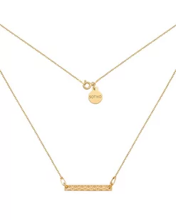 Złoty naszyjnik z chropowatą blaszką - Naszyjniki - miniaturka - grafika 1