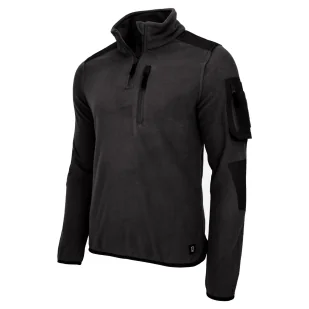 Bluza Polarowa Brandit Fleece Troyer Ripstop - Black XL - Odzież taktyczna i umundurowanie - miniaturka - grafika 1