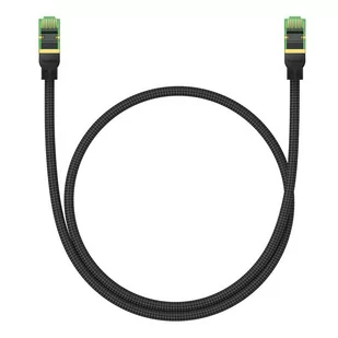 Kabel sieciowy w oplocie kat. 8 Baseus Ethernet RJ45, 40Gbps, 0,5m (czarny) - Kable miedziane - miniaturka - grafika 3