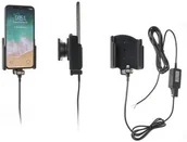 Uchwyty samochodowe do telefonów - Uchwyt do Apple iPhone X z wbudowaną ładowarką samochodową do instalacji na stałe - miniaturka - grafika 1