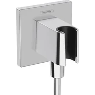 Akcesoria do armatury i ceramiki - Hansgrohe FixFit E przyłącze kątowe z uchwytem prysznicowym chrom 26889000 - miniaturka - grafika 1