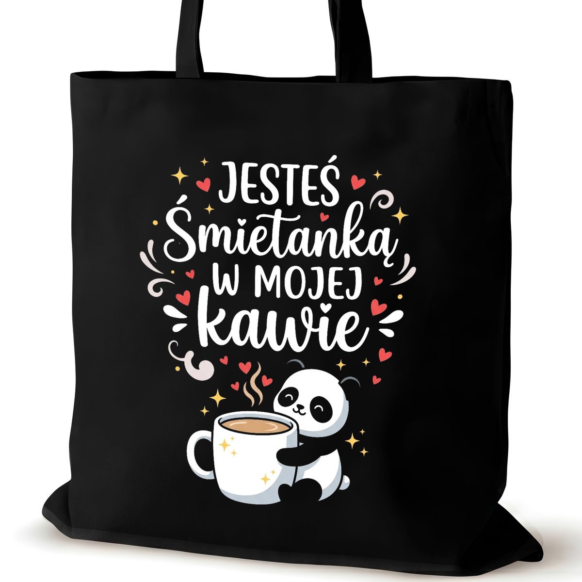 Torba bawełniana dla VIRAL czarna na ramię zakupowa napisem śmieszna