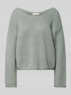 Sweter z dzianiny z okrągłym dekoltem - Swetry damskie - miniaturka - grafika 1