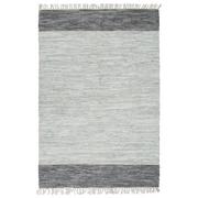 Dywany - vidaXL Ręcznie tkany dywanik Chindi, skóra, 120x170 cm, szary - miniaturka - grafika 1