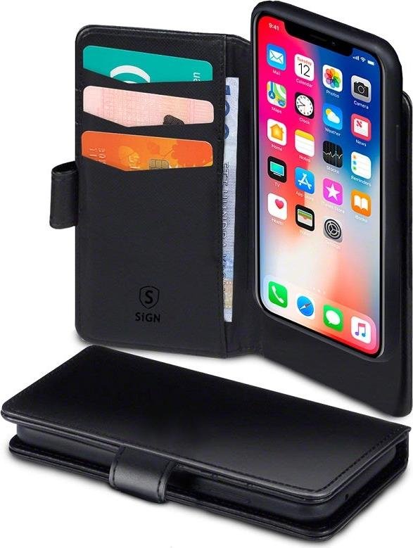 Etui z portfelem 2 w 1 do iPhone'a 12/12 Pro - czarne