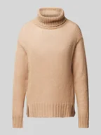 Swetry damskie - Sweter z dzianiny z golfem - miniaturka - grafika 1