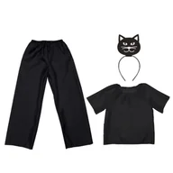 Stroje karnawałowe - ZESTAW KOTEK CZARNY 116-128 4el - miniaturka - grafika 1