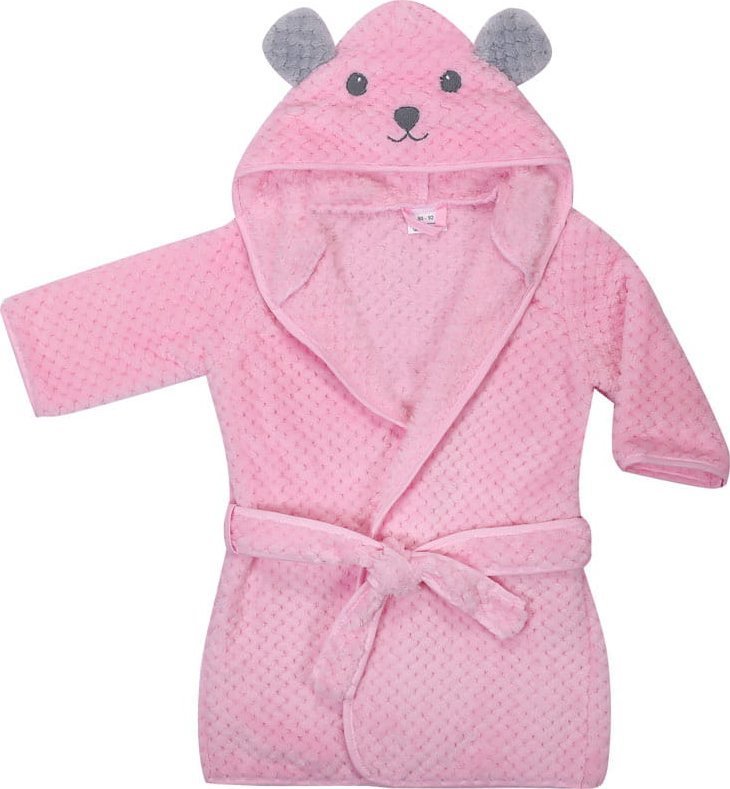 UVIE Ciepły polarowy szlafrok dziecięcy różowy Soft