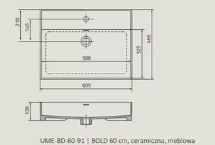 ORISTO BOLD 60 UME-BD-60-91 - Umywalki - miniaturka - grafika 1