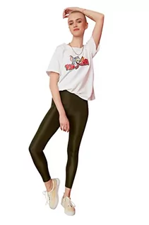 Rajstopy - Trendyol damskie legginsy khaki jasne disco, dzianinowe rajstopy, Khaki, XS - grafika 1