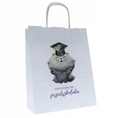 Akcesoria do pakowania - Torba papierowa prezentowa 24x10x32cm pasowanie na przedszkolaka KOTEK - miniaturka - grafika 1