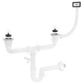 Syfony - Syfon 2x2" z przelewem 2-komorowy OKS B14T - miniaturka - grafika 1