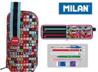 Piórniki - Duży piórnik z wyposażeniem dla dzieci, Milan,Super Heroe szachownica, czerwony - miniaturka - grafika 1