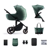 Wózki dziecięce - Kinderkraft, Prime 2, wózek wielofunkcyjny, 2w1, Dark Green - miniaturka - grafika 1