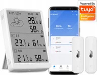Stacje pogodowe - Stacja Pogodowa + 2 zewn. Sensory Temperatury i Wilgotności LCD WiFi Tuya - miniaturka - grafika 1