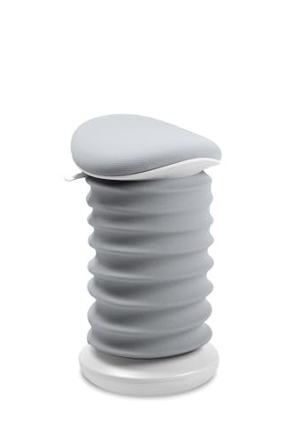 TOPSTAR Sitness 4D AGR, dynamiczny taboret do siedzenia, papirus, biały, szary, ergonomiczny taboret biurowy, regulacja wysokości, wzmacnia plecy, odciąża krążki międzykręgowe