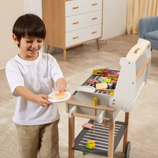 Duży Drewniany Grill Dla Dzieci + 47 Akcesoriów Lumarko! - Zabawki AGD - miniaturka - grafika 5